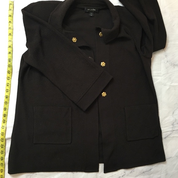 ST JOHN KNIT BROWN JACKET TYPE CARDIGAN EUC - Picture 9 of 9